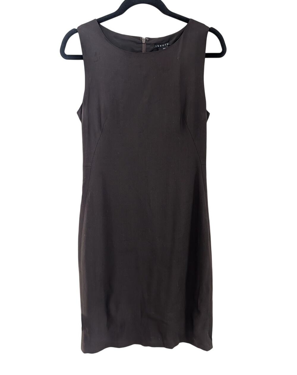 Theory Espresso Brown Wool Blend Sleeveless Shift Dress Size 4